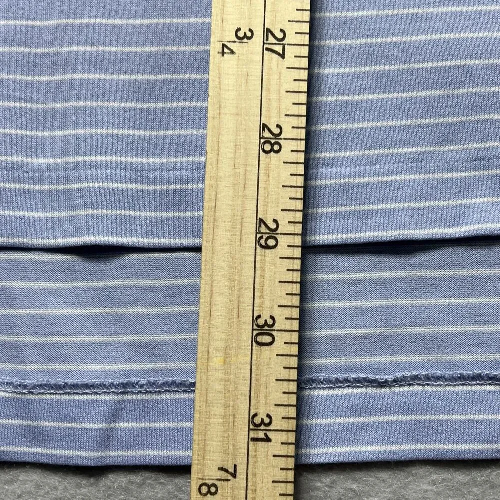 Polo Ralph Lauren Shirt Mens Large Blue Striped Short Sleeve Polo Soft Cotton - Picture 8 of 13